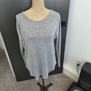 Garage Light Gray Long Sleeve Scoop Neck Top